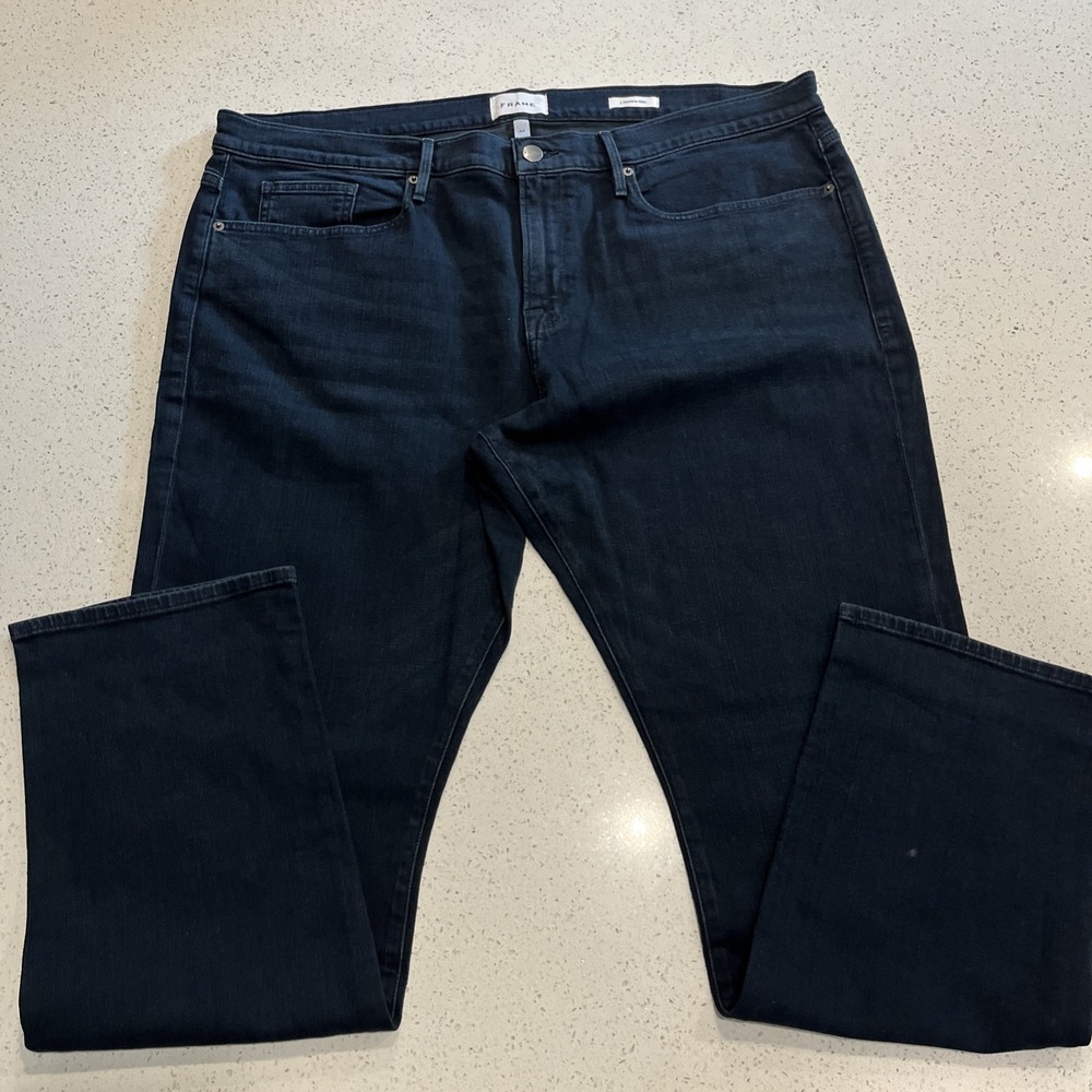 FRAME Men's L'Homme Slim Mid Rise Jeans Size 42/34 Blue‎ Stretch NWT